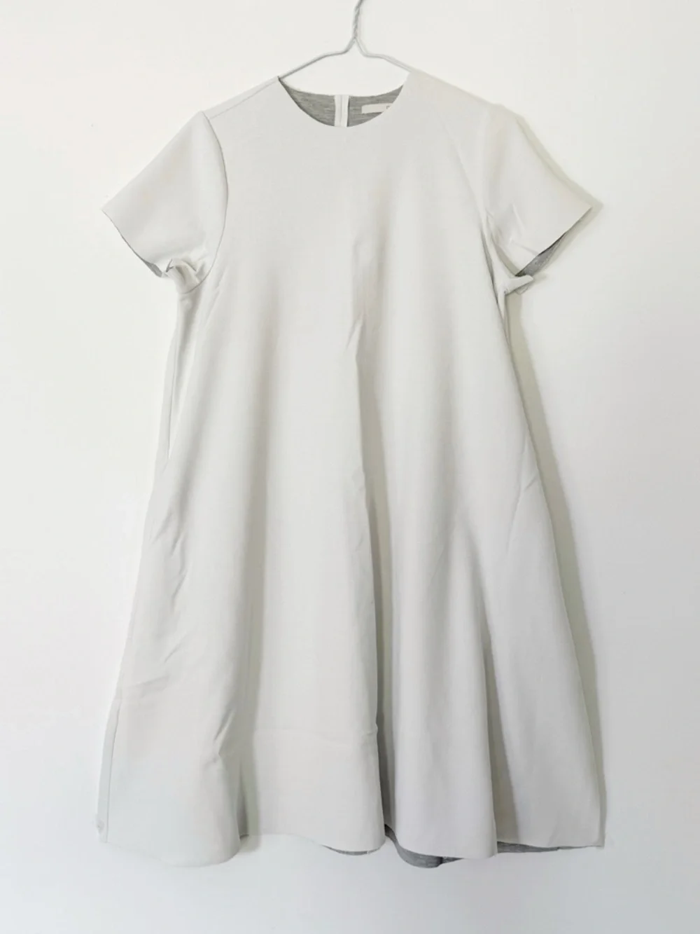 Oak + Fort Woman White A-Line relax Fit Swing Dress XS Minimal Classic Preppy - Picture 2 of 9